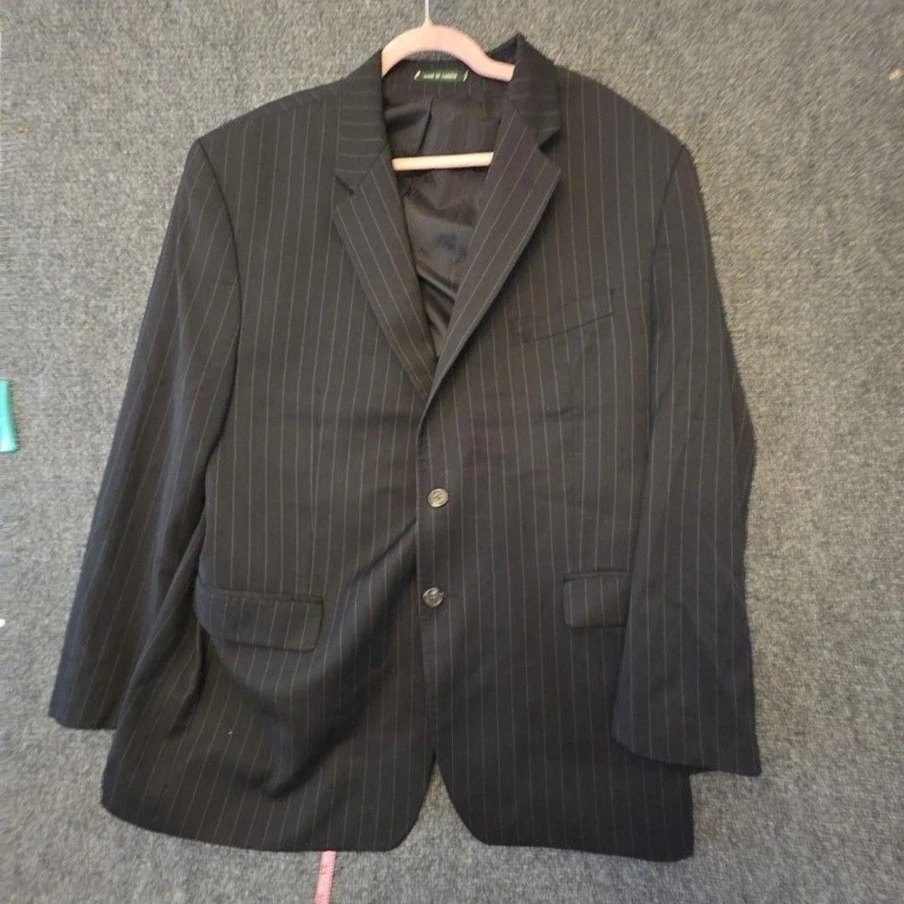 Lauren Ralph Lauren Suit Mens 48 44x32 Black Wool 2 Piece Jacket Pants Formal